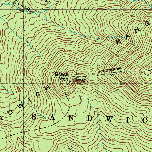 Topographic Map of Black Mountain, NH