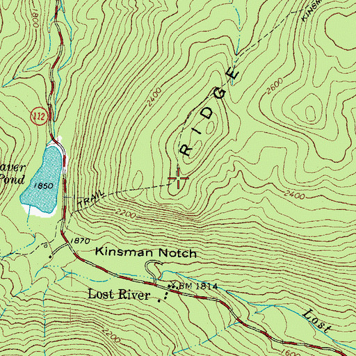 Topographic Map of Blue Ridge, NH