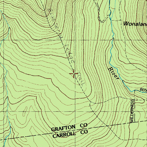Topographic Map of Blueberry Ledge Trail, NH