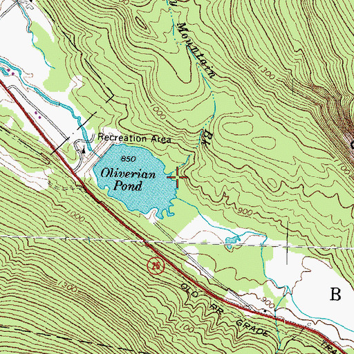 Topographic Map of Blueberry Mountain Brook, NH