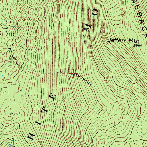 Topographic Map of Blueberry Mountain Trail, NH