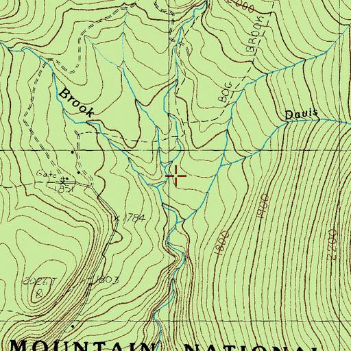Topographic Map of Bog Brook, NH