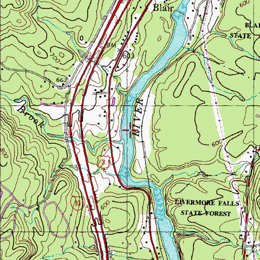 Topographic Map of Bog Brook, NH