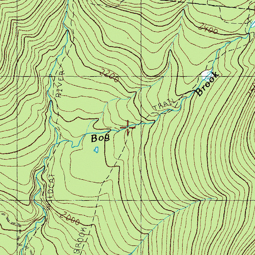 Topographic Map of Bog Brook Trail, NH