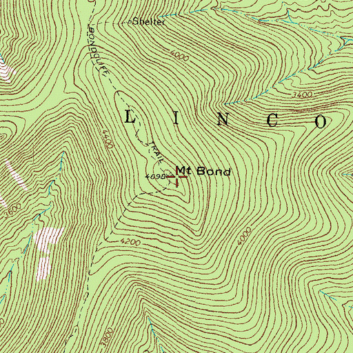 Topographic Map of Mount Bond, NH