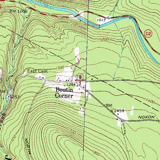 Topographic Map of Boutin Corner, NH