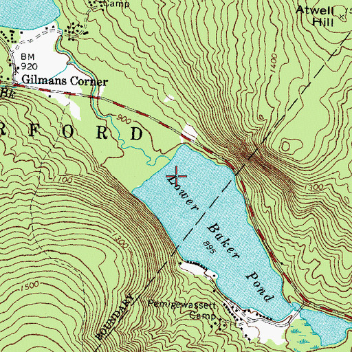 Topographic Map of Brackett Brook, NH