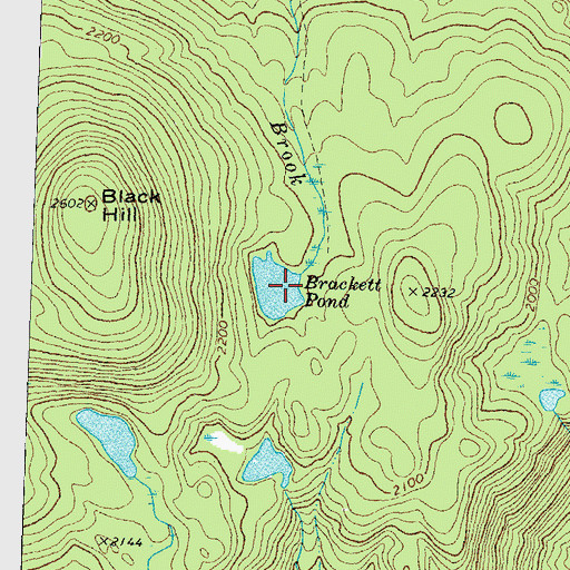 Topographic Map of Brackett Pond, NH