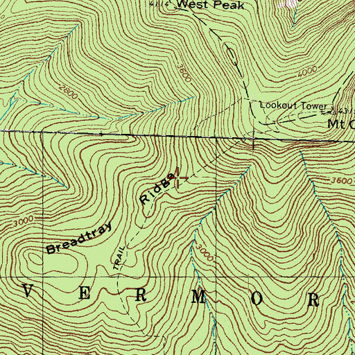 Topographic Map of Breadtray Ridge, NH