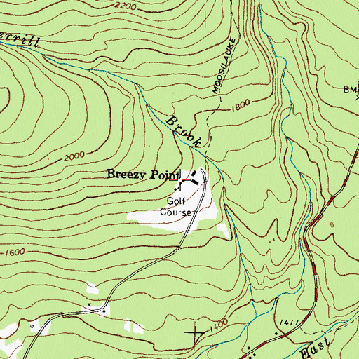 Topographic Map of Breezy Point, NH