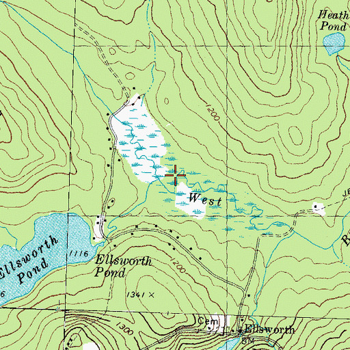 Topographic Map of Brown Brook, NH
