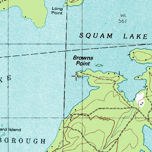 Topographic Map of Browns Point, NH