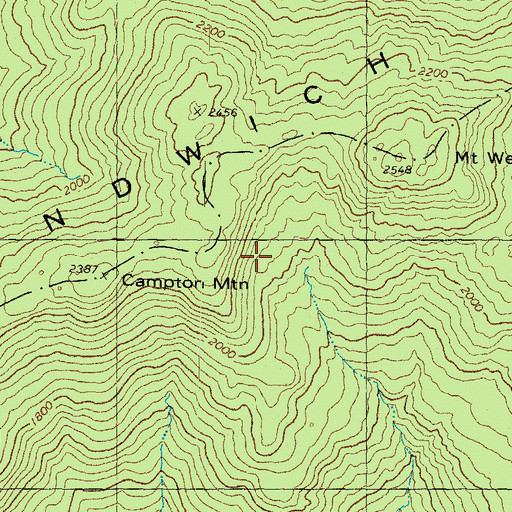 Topographic Map of Campton Mountain, NH