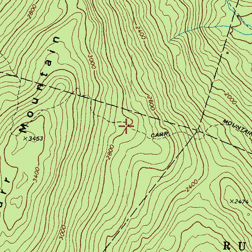 Topographic Map of Carr Mountain Trail, NH