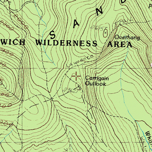 Topographic Map of Carrigain Outlook, NH