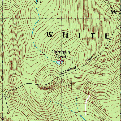 Topographic Map of Carrigain Pond, NH