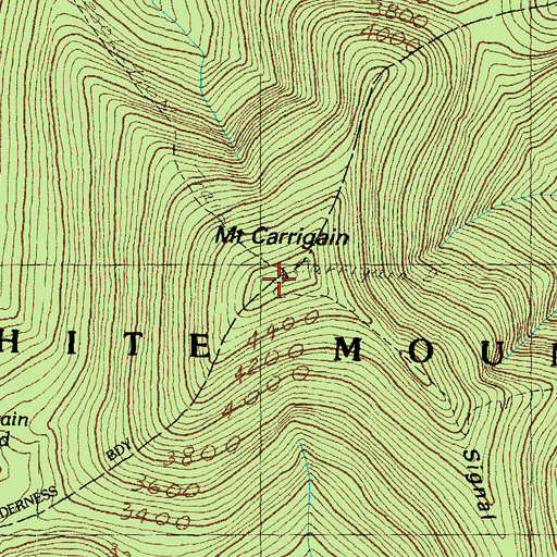 Topographic Map of Mount Carrigain, NH
