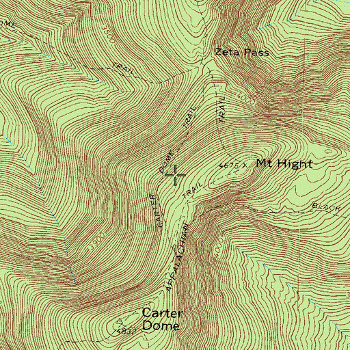 Topographic Map of Carter Dome Trail, NH