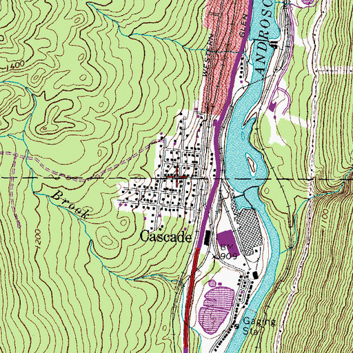 Topographic Map of Cascade, NH