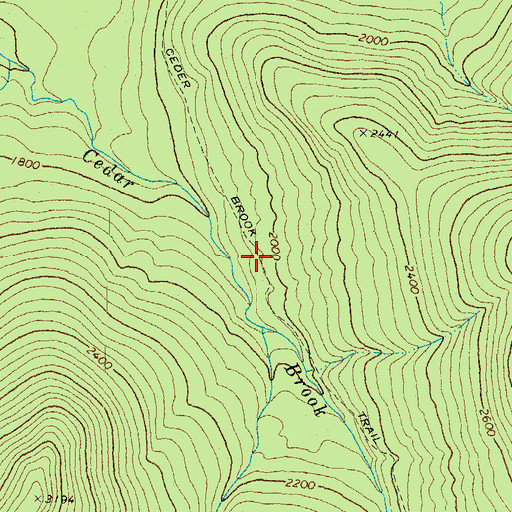 Topographic Map of Ceder Brook Trail, NH