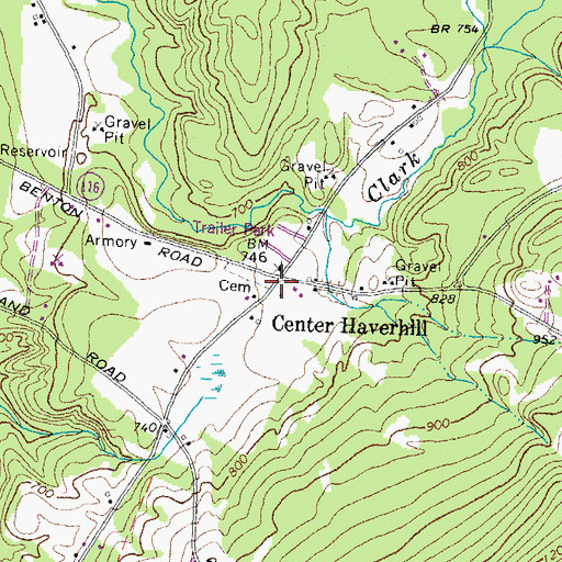 Topographic Map of Center Haverhill, NH