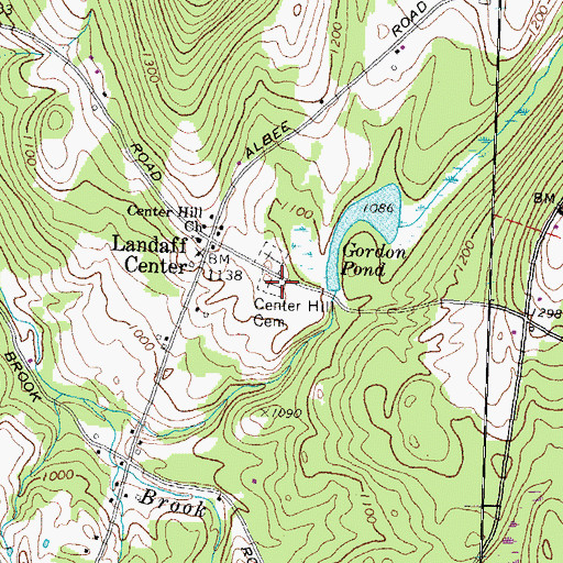 Topographic Map of Center Hill Cemetery, NH