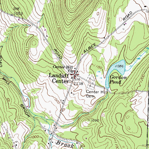 Topographic Map of Center Hill Church, NH