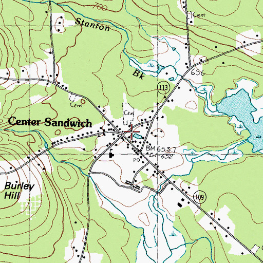 Topographic Map of Center Sandwich, NH
