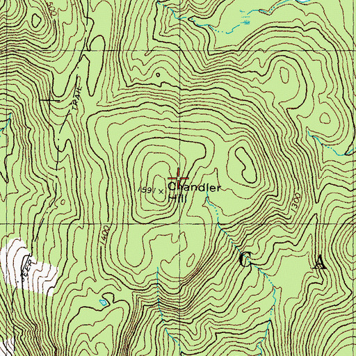 Topographic Map of Chandler Hill, NH