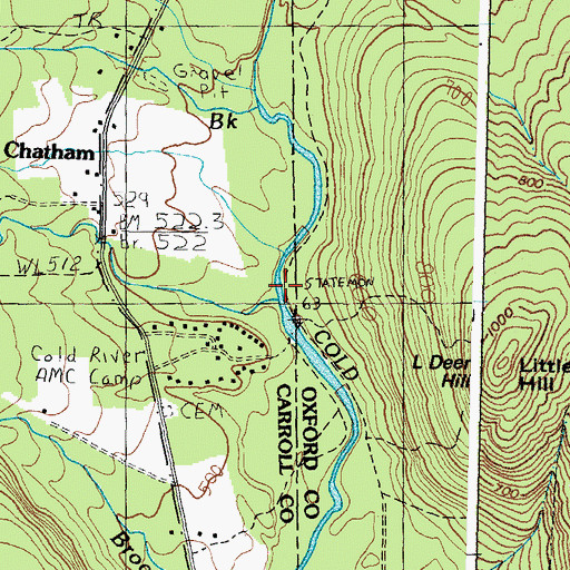 Topographic Map of Charles Brook, NH