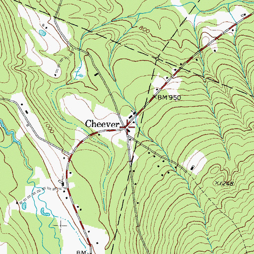 Topographic Map of Cheever, NH