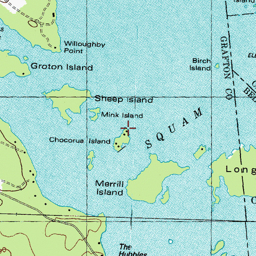 Topographic Map of Chocorua Island, NH