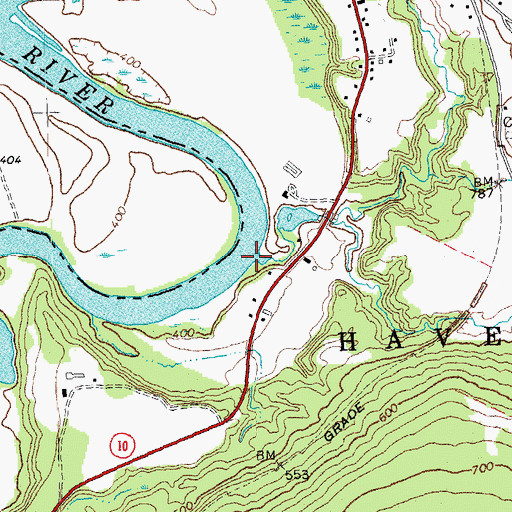 Topographic Map of Clark Brook, NH