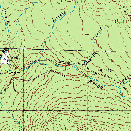 Topographic Map of Clear Brook, NH