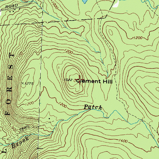 Topographic Map of Clement Hill, NH