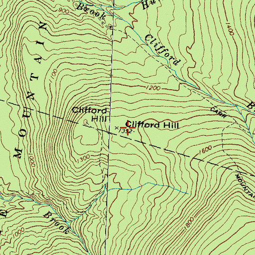 Topographic Map of Clifford Hill, NH