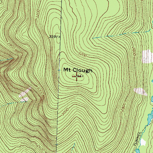 Topographic Map of Mount Clough, NH