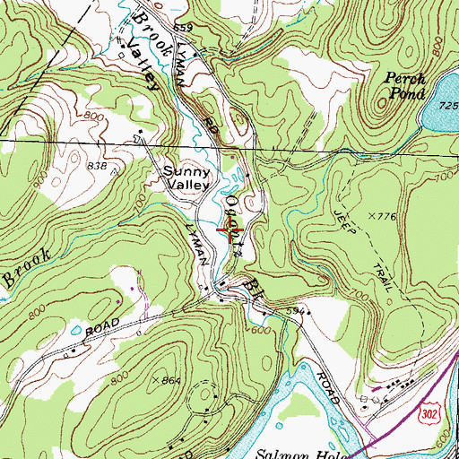 Topographic Map of Cole Brook, NH
