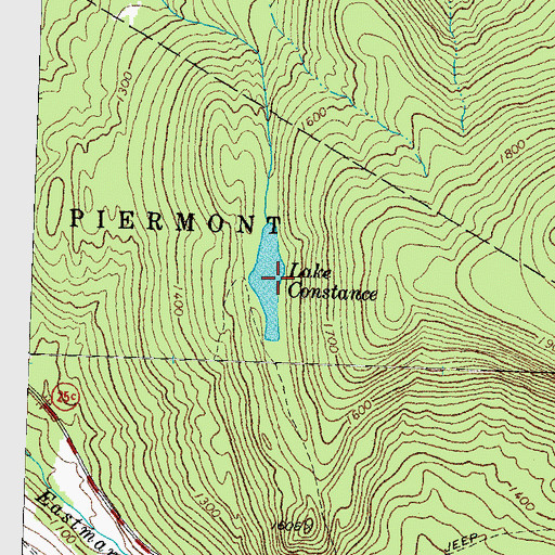 Topographic Map of Lake Constance, NH