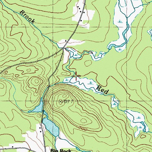 Topographic Map of Cook Brook, NH