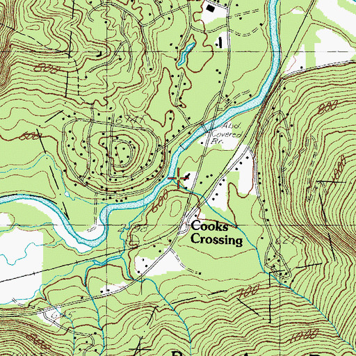 Topographic Map of Cow Brook, NH