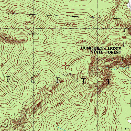 Topographic Map of Cow Brook Trail, NH