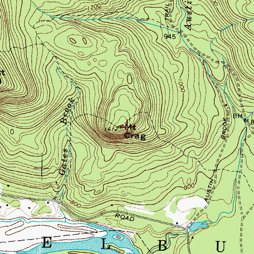 Topographic Map of Mount Crag, NH