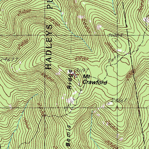 Topographic Map of Mount Crawford, NH