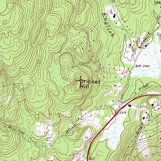 Topographic Map of Cricket Hill, NH