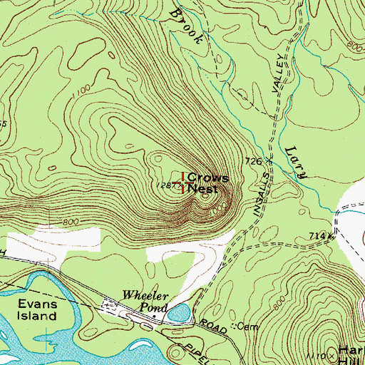 Topographic Map of Crows Nest, NH