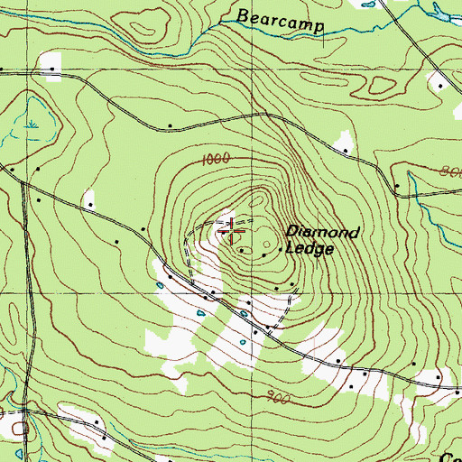 Topographic Map of Diamond Ledge, NH