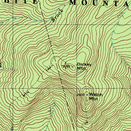 Topographic Map of Dickey Mountain, NH