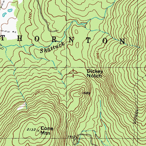 Topographic Map of Dickey Notch, NH