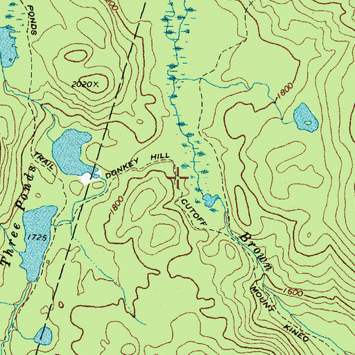 Topographic Map of Donkey Hill Cutoff, NH